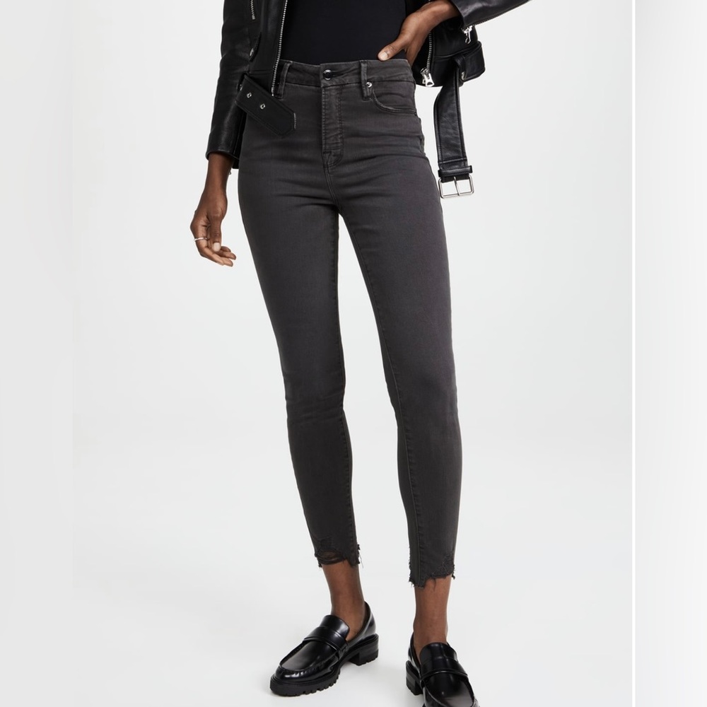 Good American grey skinny jeans